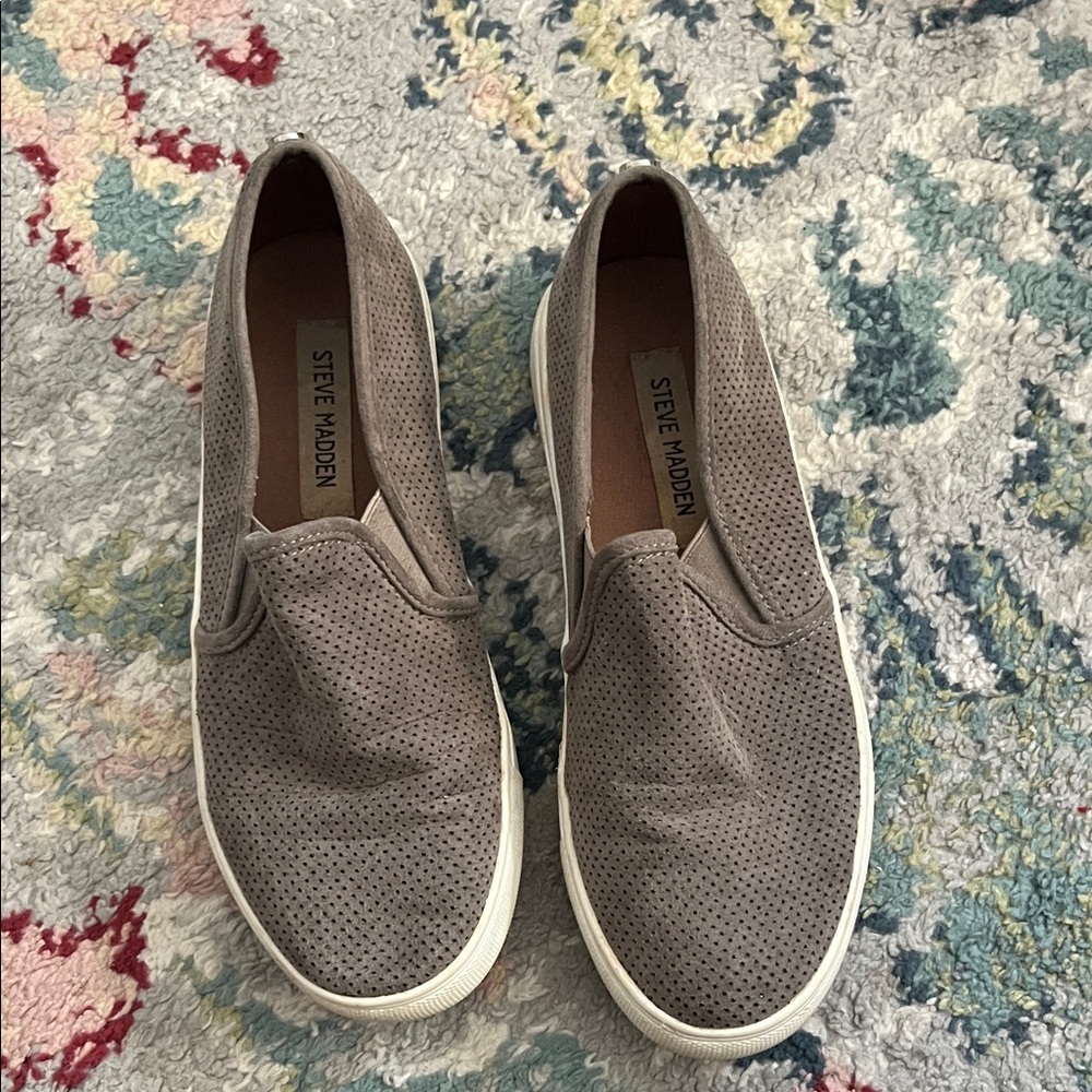 Steve Madden Taupe Slip-On Shoes